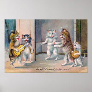 Kat speelt gitaar, Louis Wain Poster