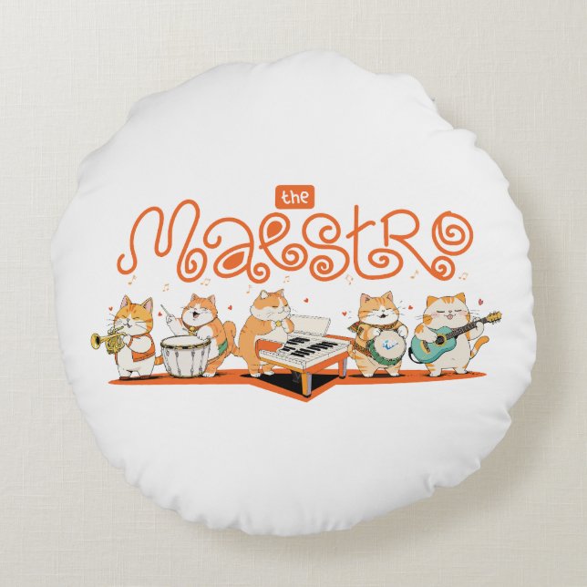 Kat speelt gitaar rond kussen (Achterkant)