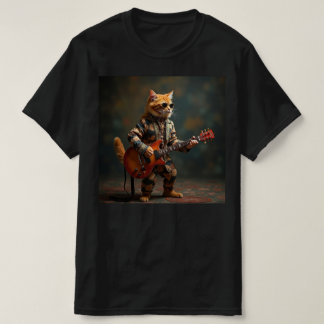 Kat speelt gitaar. t-shirt