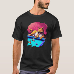 Kat speelt poolbiljart in lounge Cool Cats T-shirt
