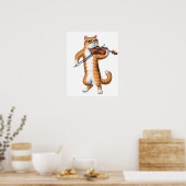 Kat speelt viool poster (Keuken)