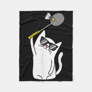 Kat spelen Badminton Shuttle Player Lover Coach G Fleece Deken