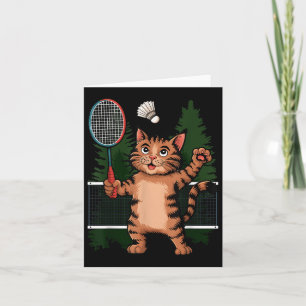 Kat spelen Badminton Shuttle Player Lover Coach G Kaart