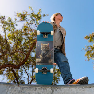 KAT SPELEN GITAAR SKATEBOARD DEK