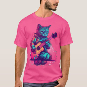 Kat spelen op akoestische gitaar t-shirt