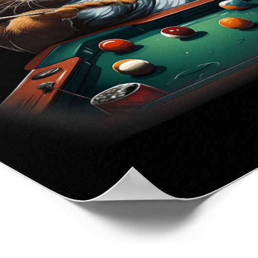 Kat spelen zwembad biljart Cool Funny Cats Mannen  Poster (Hoek)