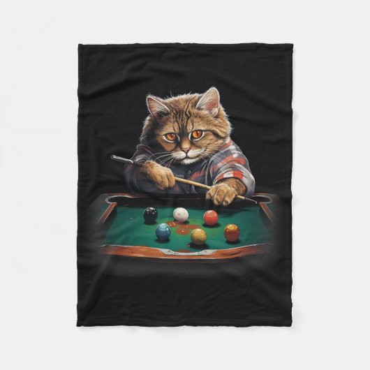 Kat spelen zwembad biljart cool grappige katten fleece deken (Voorkant)