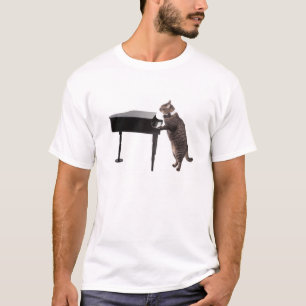 Kat spelpiano t-shirt