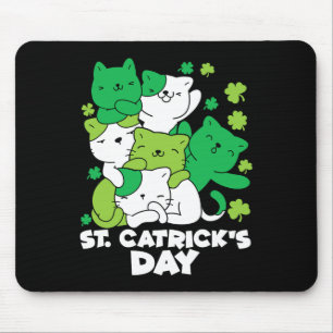 Kat St. Patrick's Day Kat Leprechaun Gelukkig St C Muismat