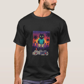Kat Staand Op Amerikaanse Zonneschijnstraat T-shirt
