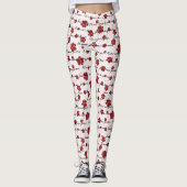 Kat Staarten van Liefde Letters op Wit Leggings (Voorkant)