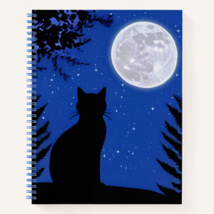 Kat staren op de Volle Maan Journaal Notitieboek