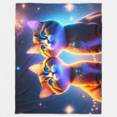 Kat-stel onder de sterrenhemel - fleece deken (Voorkant)