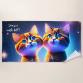 Kat-stel onder de sterrenhemel - strandlaken (Voorkant)