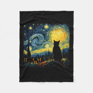 Kat Sterrennacht Van Gogh Kat Voor Kat Lover Kat M Fleece Deken