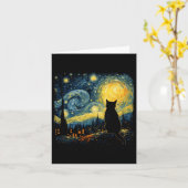 Kat Sterrennacht Van Gogh Kat Voor Kat Lover Kat M Kaart (Gele Bloem)
