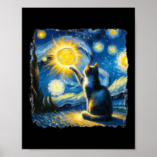Kat Sterrennacht Van Gogh Kat Voor Kat Lover Kat M Poster