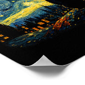 Kat Sterrennacht Van Gogh Kat Voor Kat Lover Kat M Poster (Hoek)