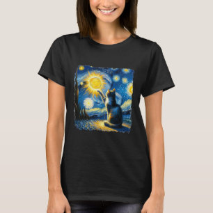 Kat Sterrennacht Van Gogh Kat Voor Kattenliefhebbe T-shirt
