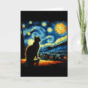 Kat Sterrennacht Van Gogh Kitty Schilderij Kunst V Kaart