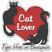 Kat Stickers Gepersonaliseerde Kat Lover Decele St (Voorkant)