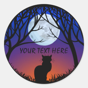 Kat Stickers Gepersonaliseerde zwarte kat stickers