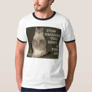 Kat "STOP LEZING SHIRT & VOEDER ME" Mannen Ringer