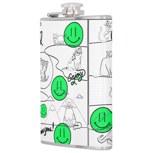 Kat-strand van Mikitiez meow Heupfles (Links)