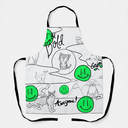 Kat-strand van Mikitiez meow Schort (Voorkant)