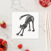 Kat stretching papier servetten (Insitu)