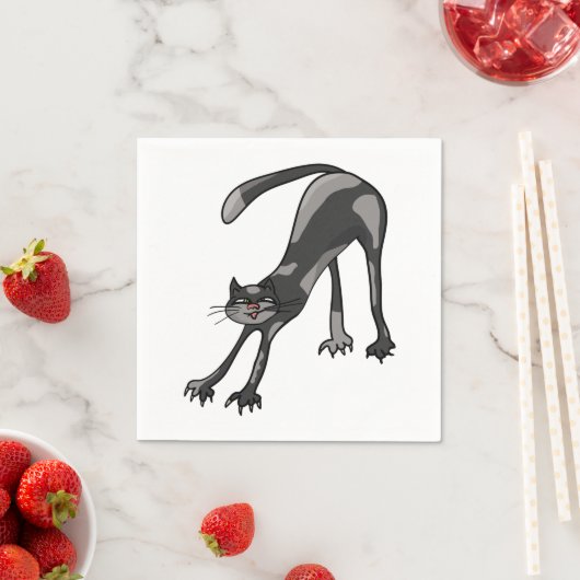 Kat stretching papier servetten (Insitu)