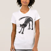 Kat stretching vrouwen T-shirt (Voorkant)