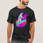 Kat Surfende Surfer Riding Wave Ocean Artistic Coo T-shirt (Voorkant)