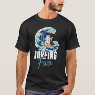 Kat Surfing Koorts Strand Surfplank Surfer T-shirt