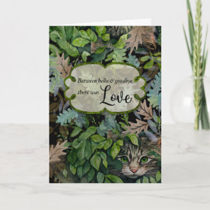 Kat Sympathie Bladeren en Kat Collage Kaart
