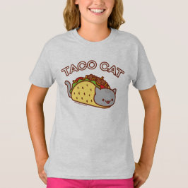Kat T-Shirt van meisjes - "TACO CAT"