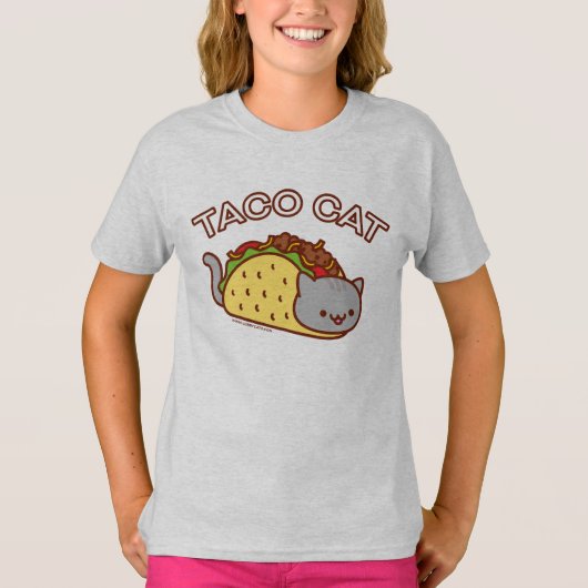 Kat T-Shirt van meisjes - "TACO CAT" (Voorkant)