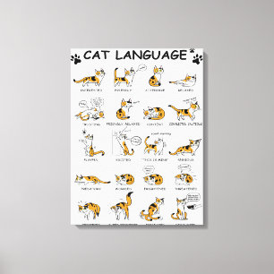 Kat-taal, grappige kat Kitten, liefdeskat-cadeauid Canvas Afdruk