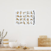 Kat-taal, grappige kat Kitten, liefdeskat-cadeauid Poster (Keuken)