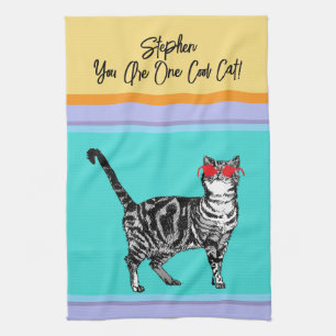 Kat Tabby Pastel Katten Vrouwen Pastel Kleuren Ech Theedoek