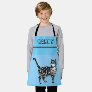 Kat Tabby Patroon Pastel Katten Kinder Jongens Paa Schort