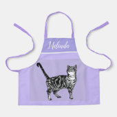 Kat Tabby Patroon Pastel Katten Kinder Meisjes Paa Schort (Voorkant)