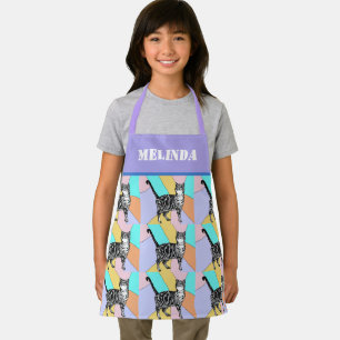 Kat Tabby Patroon Pastel Katten Kinder Meisjes Sch Schort