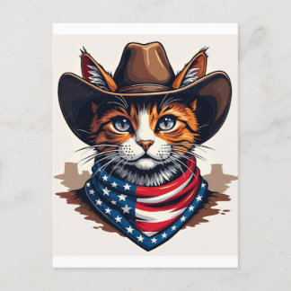 Kat Tabby Poot Katachtig VS Onafhankelijkheidsdag  Feestdagenkaart