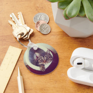 Kat tablet in Hut close-up foto Sleutelhanger