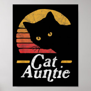 Kat Tante tachtig stijl Sun Cat Retro Dist Poster
