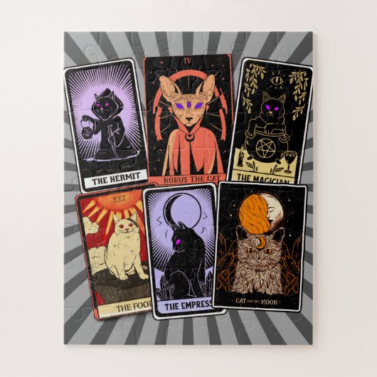 Kat Tarot-Kaart-Halloween Empress. Hermit, Fool Legpuzzel (Verticaal)