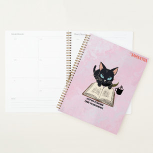 Kat-thema Planner, Zwarte Kat Mam Custom [jaar] Planner