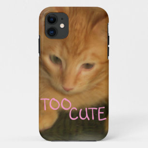Kat "TOO CUTE" iPhone 5G/4GS Hoesje-ID iPhone 11 Hoesje