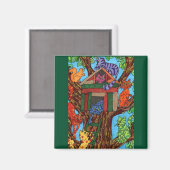 Kat Tree House Magneet (Voorkant / Achterkant)